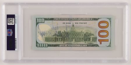 Lot #59 Donald Trump Signed $100 Dollar Bill - PSA GEM MINT 10 - Image 2