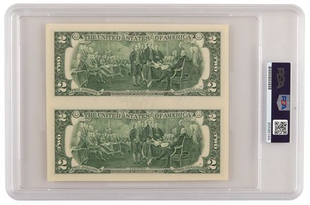 Lot #60 Donald Trump Signed Uncut $2 Dollar Bills - PSA GEM MINT 10 - Image 2