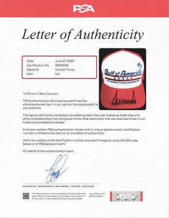 Lot #62 Donald Trump Signed Baseball Hat - Gulf of America - Image 4