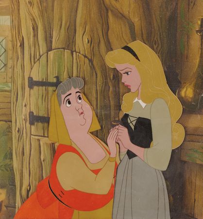 Lot #752 Briar Rose and Flora production cels from Sleeping Beauty - Image 1