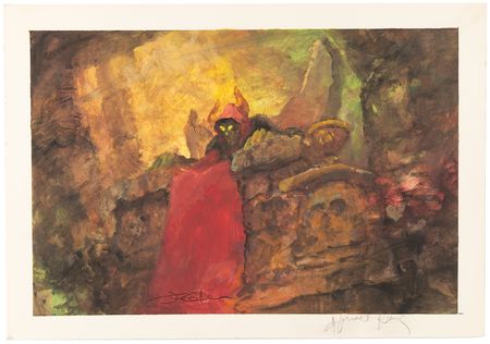 Lot #758 James Coleman concept painting of the Horned King from The Black Cauldron - Image 1
