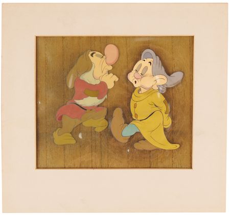 Lot #717 Grumpy and Dopey production cels from Snow White and the Seven Dwarfs - Image 2