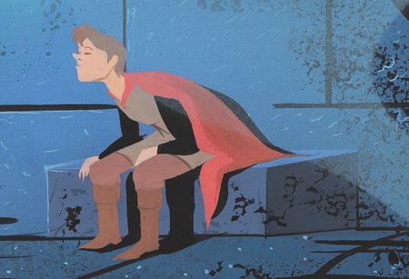 Lot #775 Eyvind Earle concept painting of Prince Phillip and Maleficent from Sleeping Beauty - Image 4