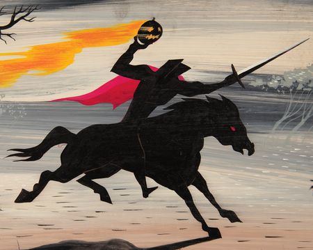 Lot #767 Mary Blair panoramic concept painting of Ichabod Crane and the Headless Horseman from The Adventures of Ichabod and Mr. Toad - Image 2