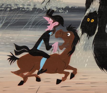 Lot #767 Mary Blair panoramic concept painting of Ichabod Crane and the Headless Horseman from The Adventures of Ichabod and Mr. Toad - Image 3