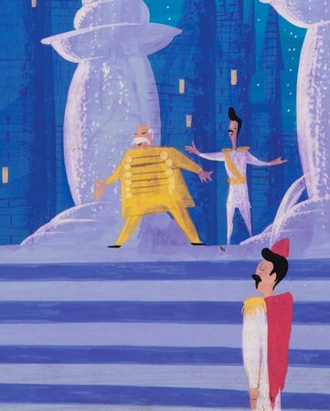 Lot #769 Mary Blair panoramic concept painting of Cinderella and Prince Charming from Cinderella - Image 3