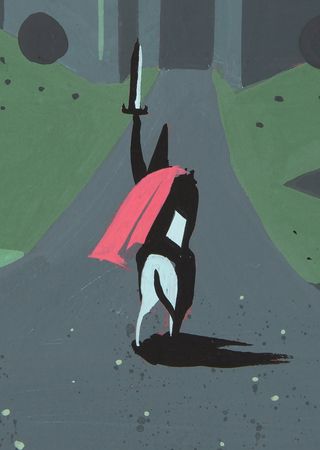 Lot #776 Eyvind Earle panoramic concept painting of Maleficent and Prince Phillip from Sleeping Beauty - Image 4