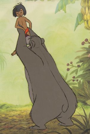 Lot #757 Mowgli and Baloo production cel from The Jungle Book - Image 1