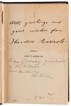 Lot #10 Theodore Roosevelt Signed Book - American Statesmen: Thomas Hart Benton - Image 4