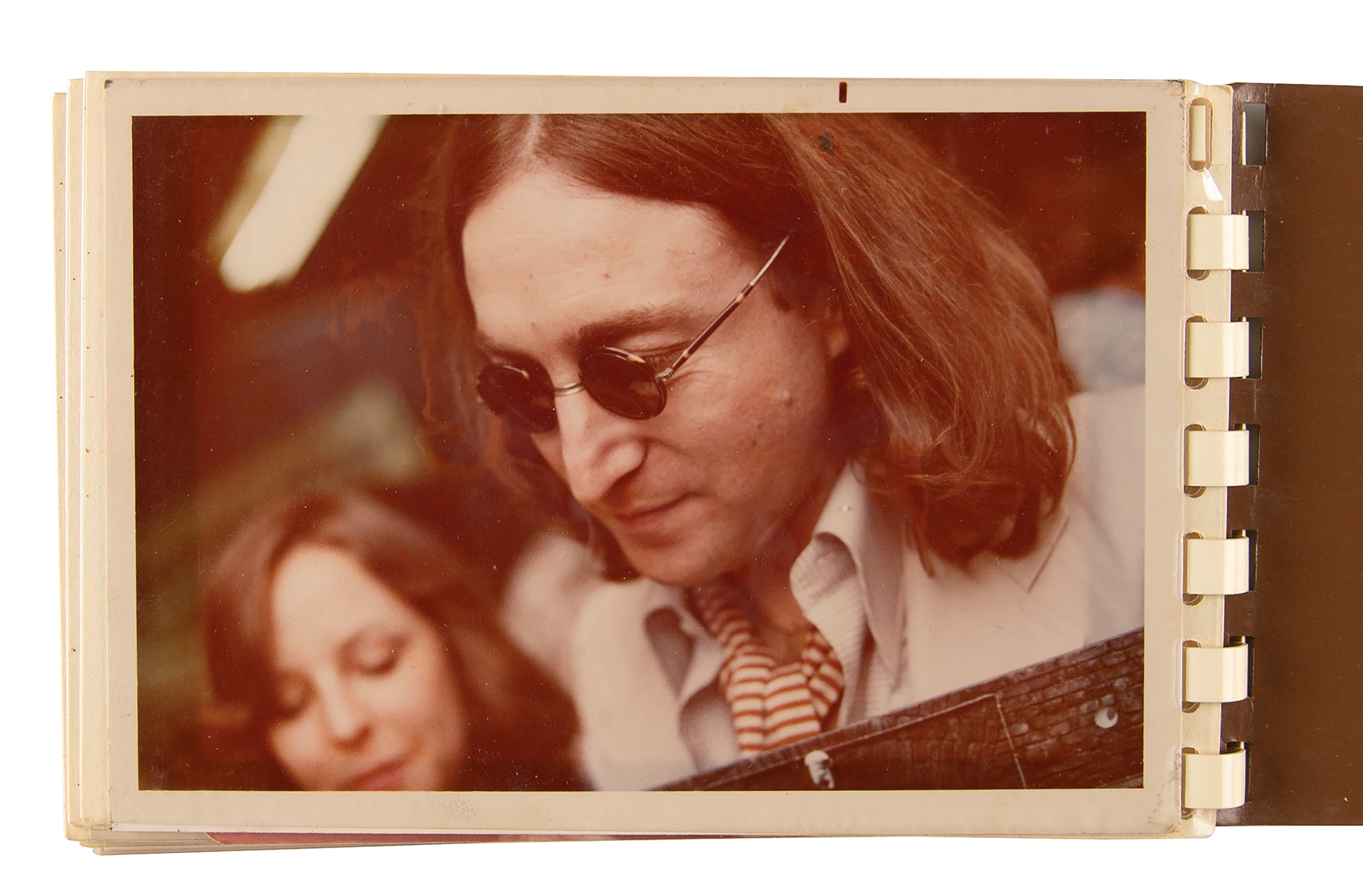 John Lennon Signature with (20) Candid Photographs from the 1975 WFIL
