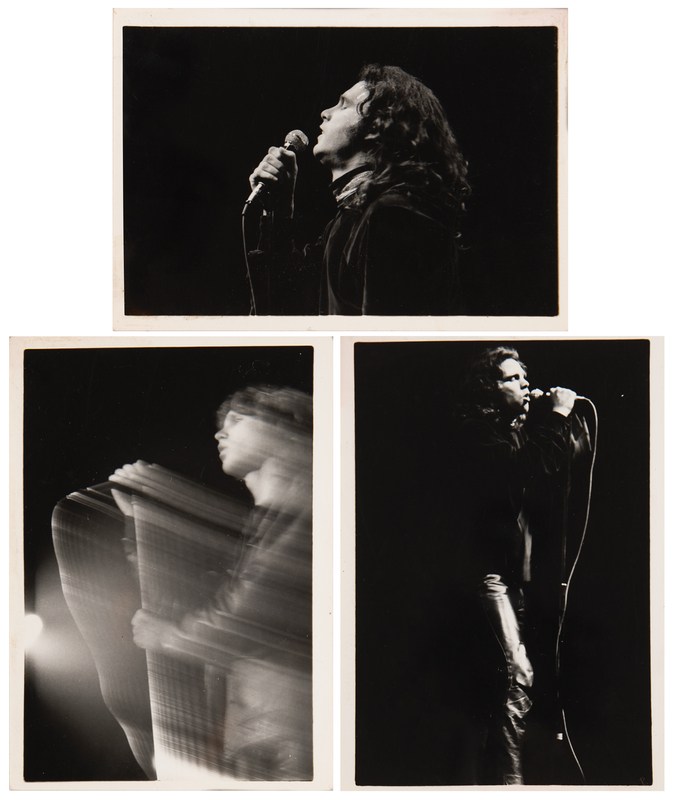 Lot 3305 Jim Morrison (3) Original Photographs by Elliott Landy, with (6) Contact Sheet Proofs of The Doors at Hunter College, NYC