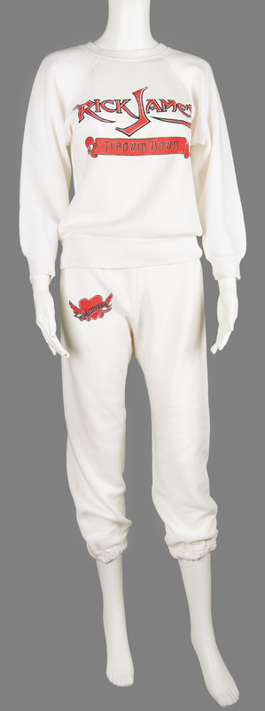 Lot 3518 Rick James 'Throwin' Down' Sweat Suit - A Gift from Boxing Legend Sugar Ray Leonard