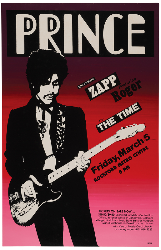 Lot 3643 Prince 1982 Rockford Concert Poster (12.75? x 19.75?)