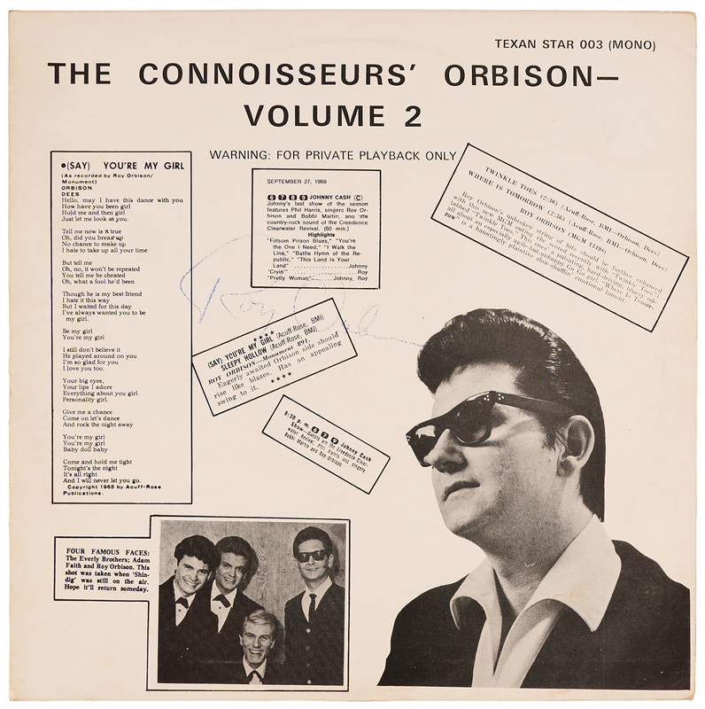 Lot 3452 Roy Orbison Signed Album - The Connoisseurs' Orbison - Volume 2