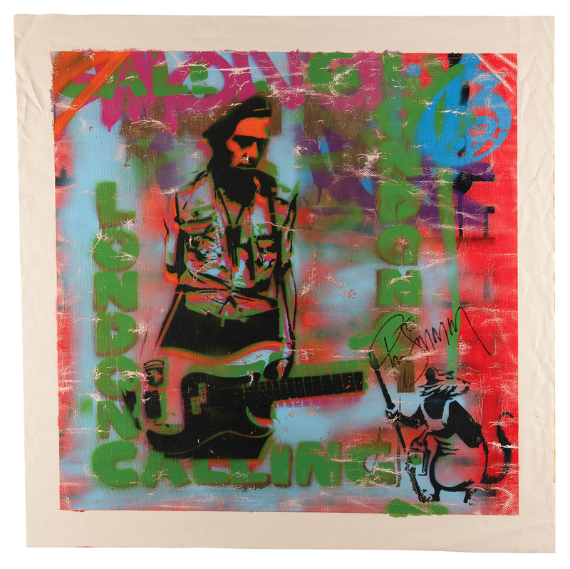 Lot 3577 The Clash: Paul Simonon Signed Original Artwork by Jagga (Ltd. Ed. #1/20)