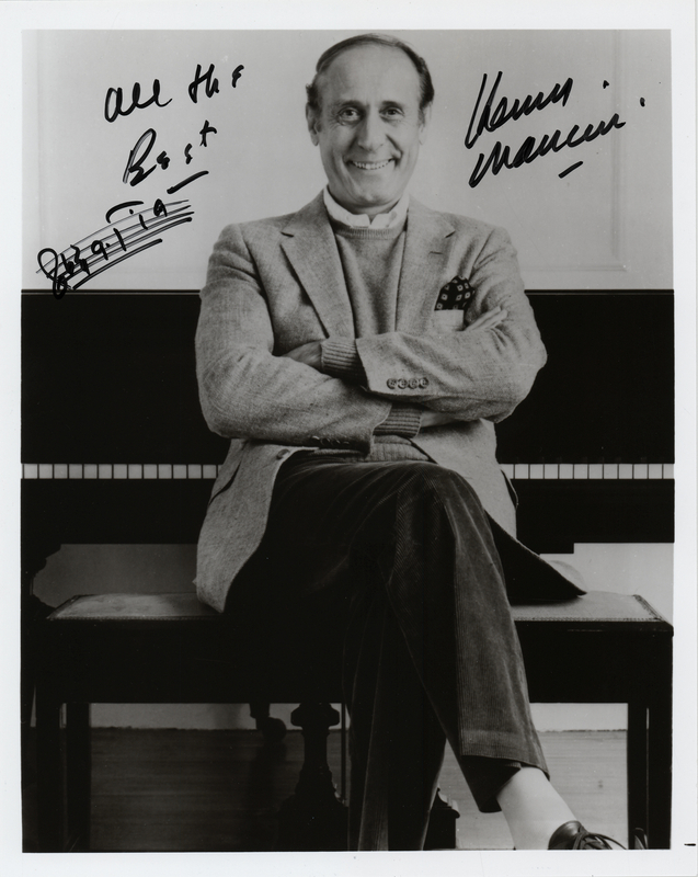 Lot 3381 Henry Mancini Signed Photograph with 'Moon River Theme' Musical Quotation