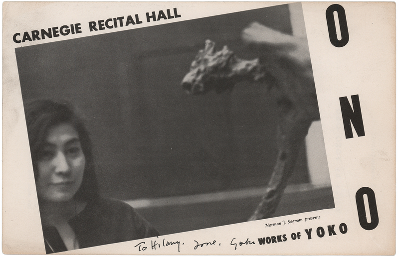 Lot 3191 Yoko Ono Original 1961 'Carnegie Recital Hall' Handbill - Works of Yoko Ono