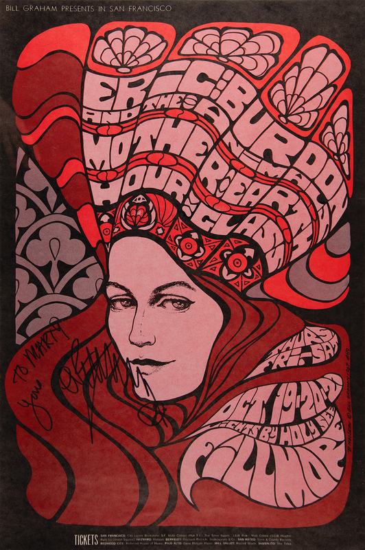 Lot 3423 Eric Burdon Signed 1967 Fillmore Concert Poster