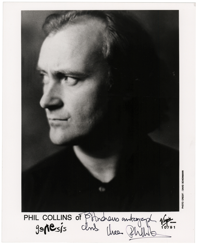 Lot 3599 Phil Collins Signed Photograph