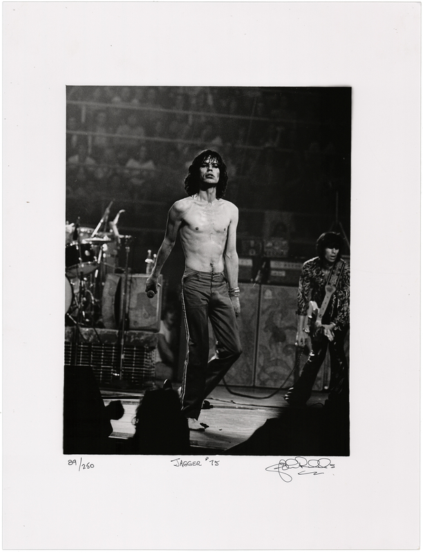 Lot 3260 Mick Jagger Oversized Photograph Signed by John Rowlands - 'Jagger 75' (Ltd. Ed. #89/250)