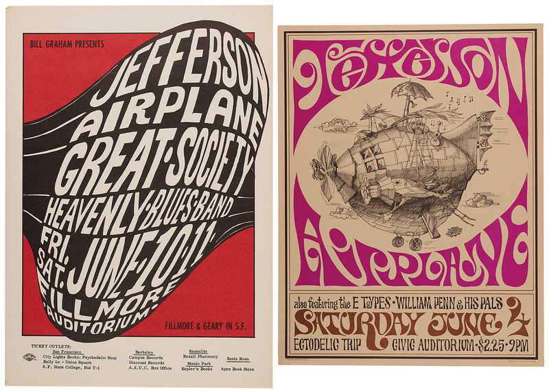 Lot 3437 Jefferson Airplane (2) 1966-67 California Concert Posters (14? x 20? and 17? x 22?)