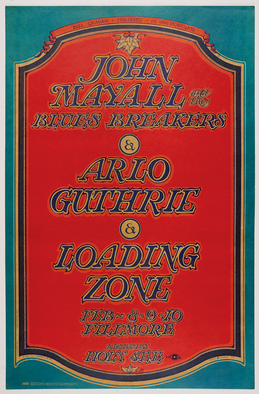 Lot 3444 John Mayall 1968 Fillmore Auditorium Concert Poster (14? x 21.5?)