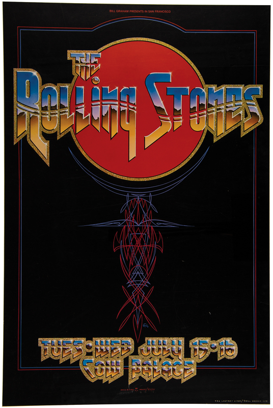 Lot 3281 Rolling Stones 1975 Cow Palace Concert Poster (22˝ x 33˝)