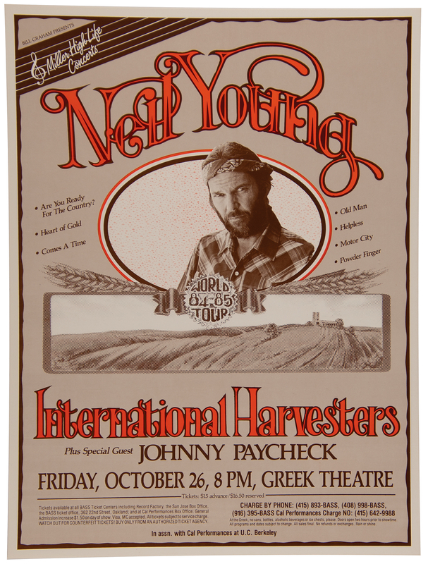 Lot 3563 Neil Young 1984 Greek Theatre Concert Poster (18˝ x 24˝)