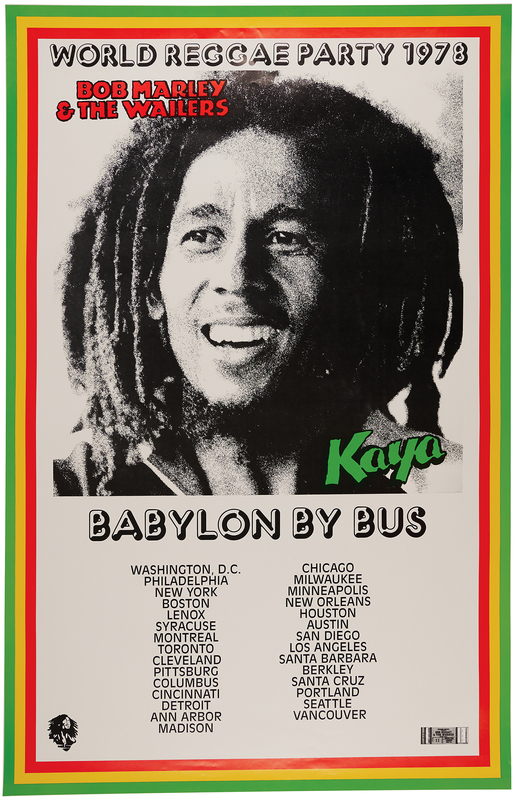 Lot 3527 Bob Marley 1978 Babylon by Bus Tour Poster (25˝ x 38˝)