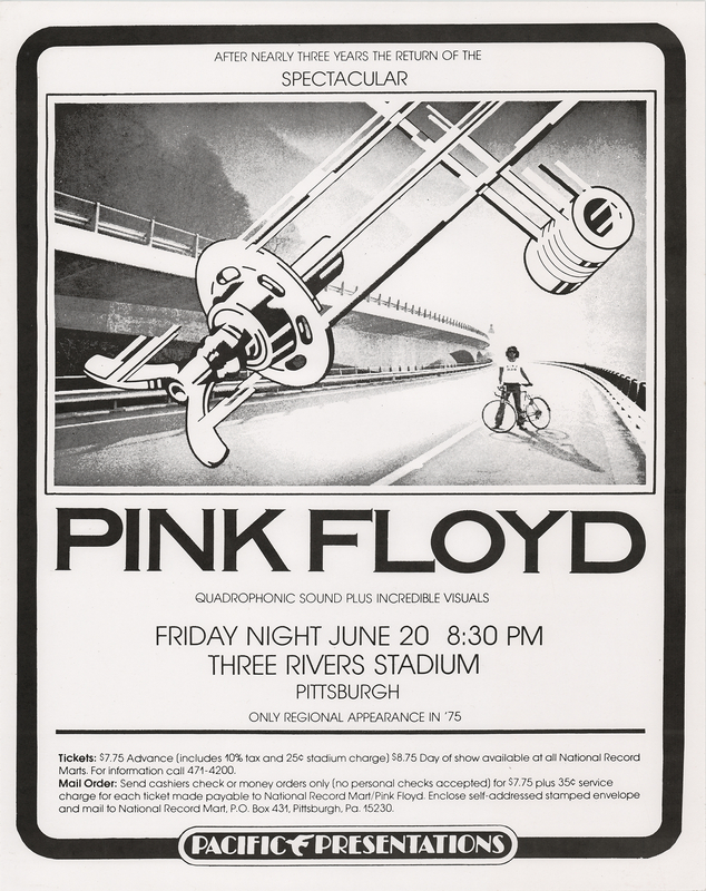 Lot 3349 Pink Floyd 1975 Pittsburgh Concert Poster (17.25˝ x 22˝)
