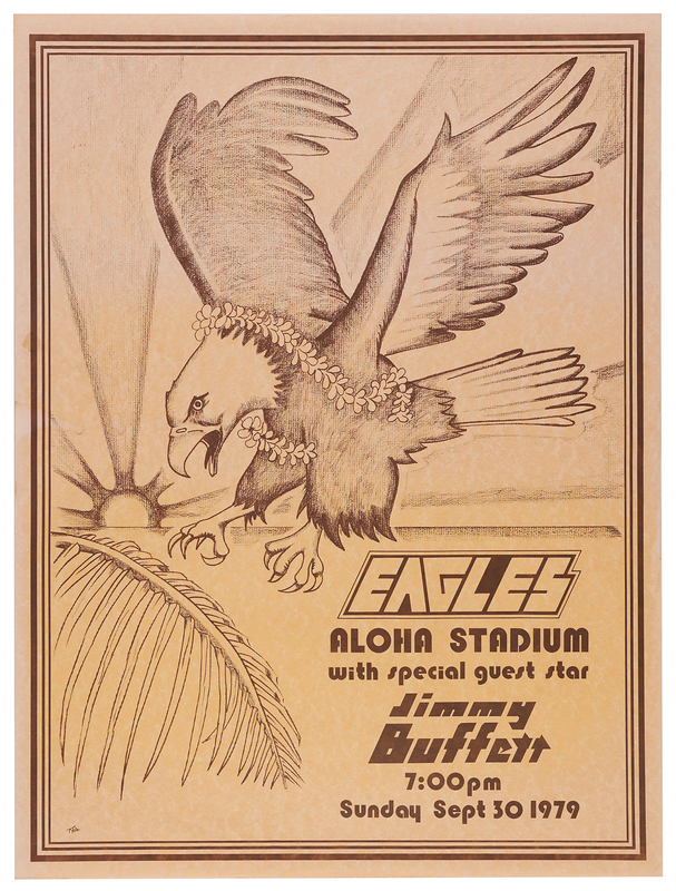 Lot 3507 The Eagles and Jimmy Buffett 1979 Aloha Stadium Concert Poster (19˝ x 25˝)