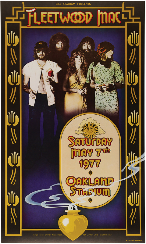 Lot 3510 Fleetwood Mac 1977 Oakland Stadium Concert Poster (16.5˝ x 28˝)