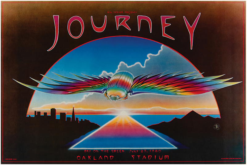Lot 3614 Journey 1980 Oakland Stadium Concert Poster (30? x 20?)