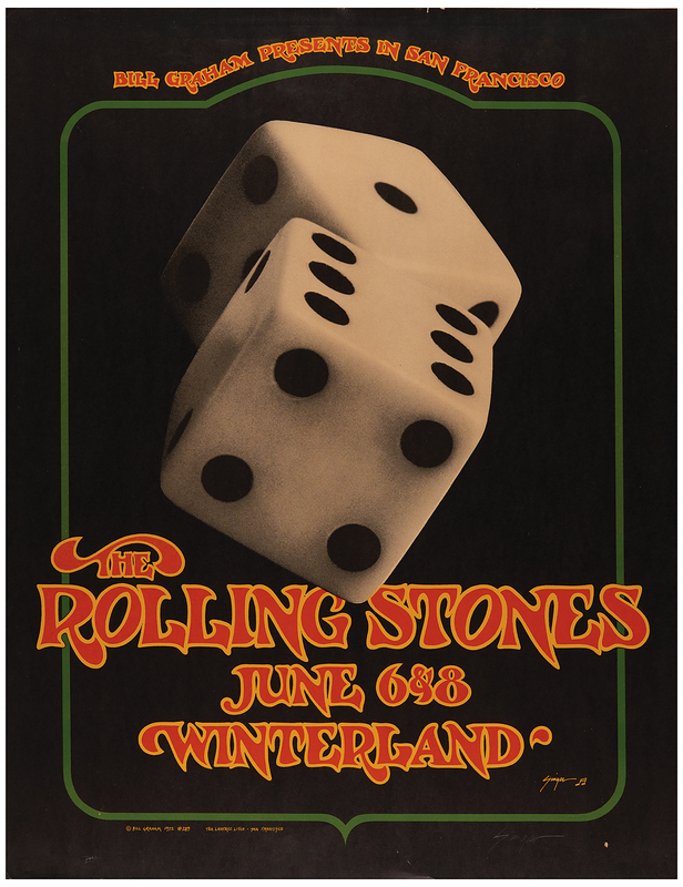 Lot 3283 Rolling Stones 1972 Winterland Concert Poster Signed by Artist David Singer (22? x 28?)
