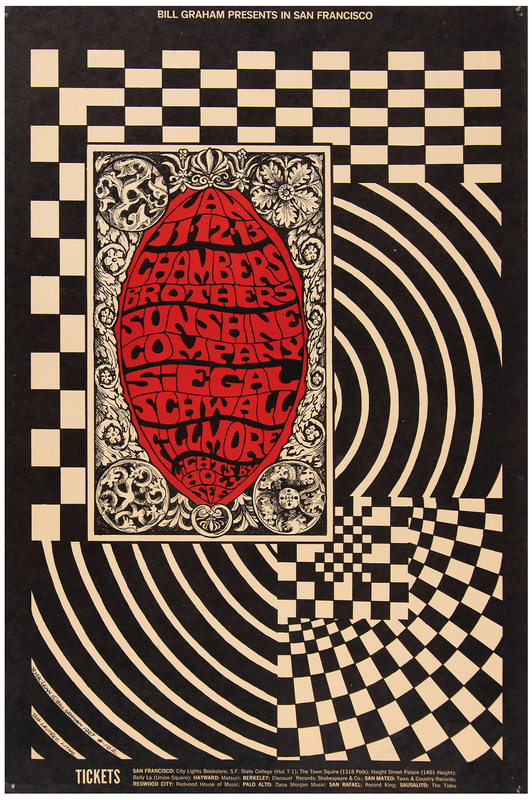 Lot 3429 The Chambers Brothers 1968 Fillmore Concert Poster (14˝ x 21˝)