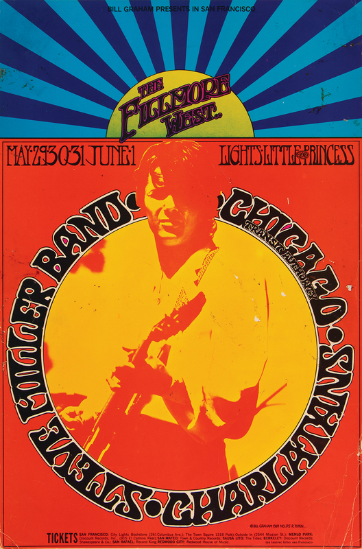 Lot 3529 Steve Miller and Chicago 1969 Fillmore Concert Poster (14?x 21?)