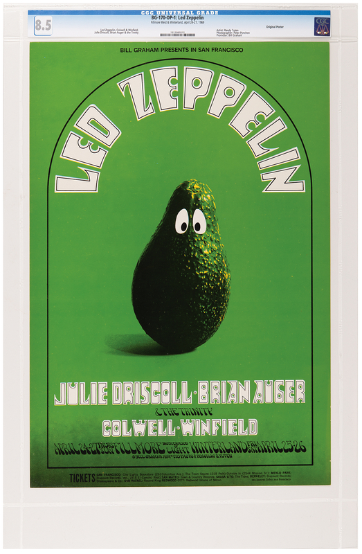 Lot 3338 Led Zeppelin 1969 Fillmore Concert Poster (14? x 21?) - CGC 8.5