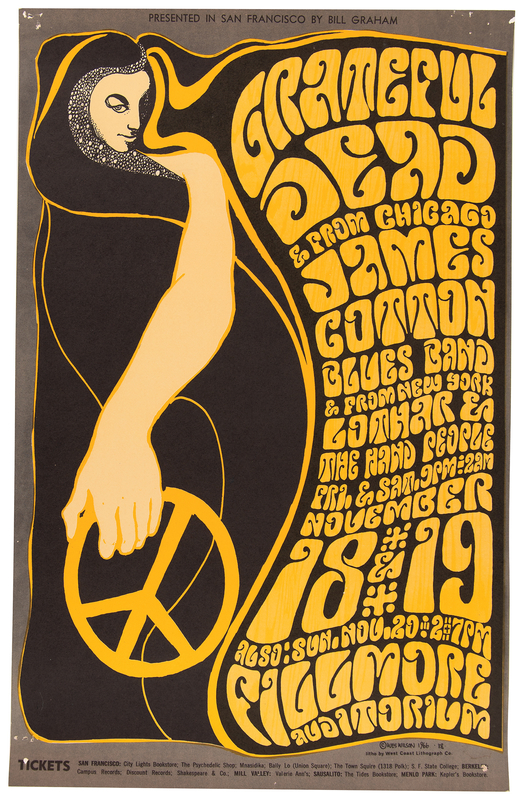 Lot 3324 Grateful Dead 1966 Fillmore Concert Poster (13.5? x 21?)
