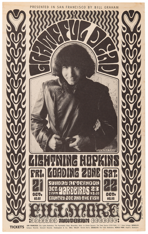 Lot 3320 Grateful Dead 1966 Fillmore Concert Poster (14? x 22?)