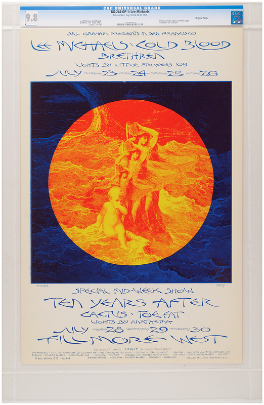 Lot 3528 Lee Michaels 1970 Fillmore Concert Poster (14? x 21?) - CGC 9.8
