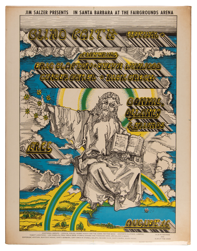 Lot 3416 Blind Faith 1969 Santa Barbara Fairgrounds Arena Concert Poster (17.5˝ x 22.5˝)
