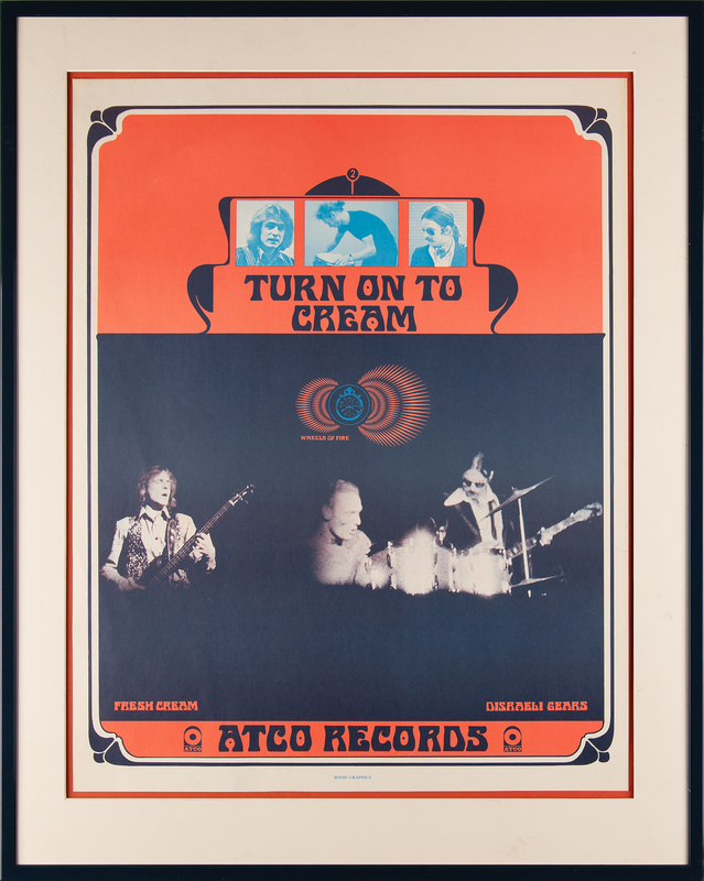 Lot 3435 Cream 1968 Atco Records Promotional Poster (17.5? x 22.5?)