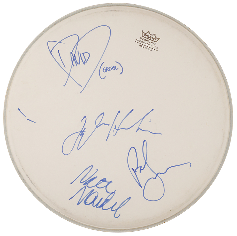 Lot 3676 Foo Fighters Signed Drum Head