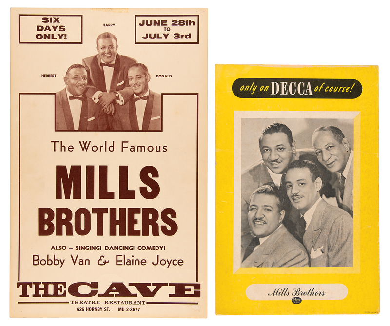 Lot 3531 Mills Brothers 1970s Vancouver Concert Poster (14˝ x 22˝)