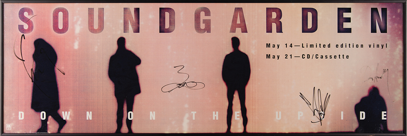 Lot 3693 Soundgarden Signed 'Down on the Upside' Promotional Poster (35.5˝ x 11.5˝)