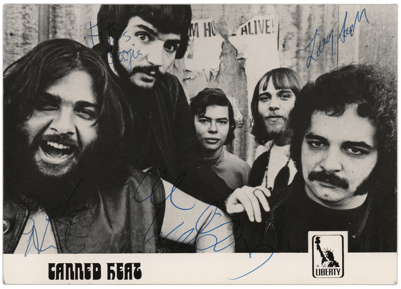 Lot 3427 Canned Heat Signed Promotional Card