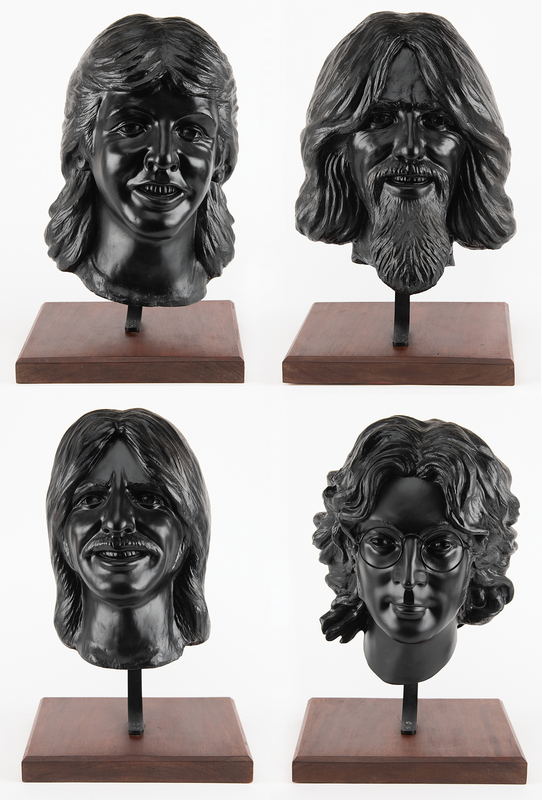 Lot 3160 Beatles (4) Oversized Fiberglass Head Busts