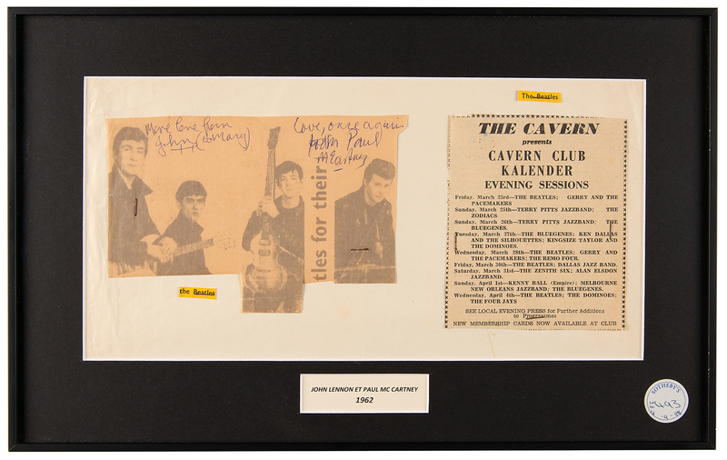 Lot 3026 John Lennon and Paul McCartney Signed Magazine Photo (c. 1962)
