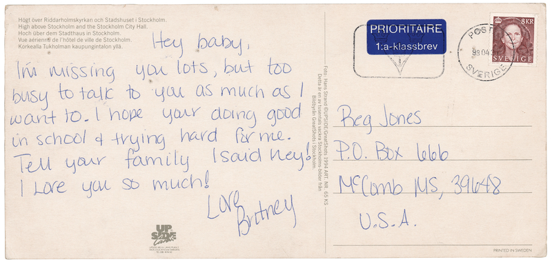 Lot 3695 Britney Spears Early Autograph Letter Signed to Her First Boyfriend, While Recording Her Debut Album