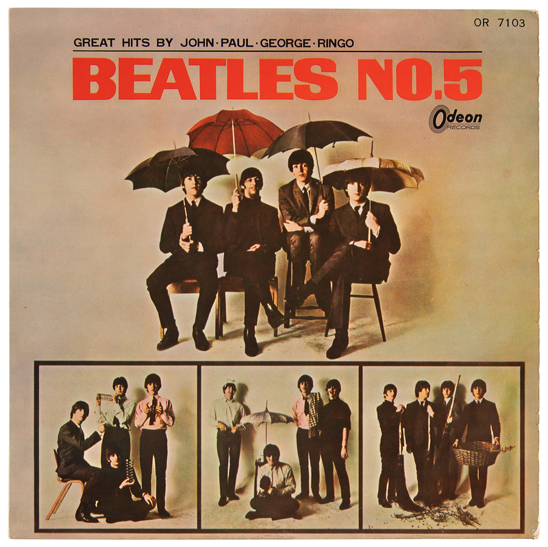 Lot 3068 Beatles No. 5 Japanese Dark Red Stereo Promo White-Label Vinyl Test Pressing (Odeon, OR 7103)
